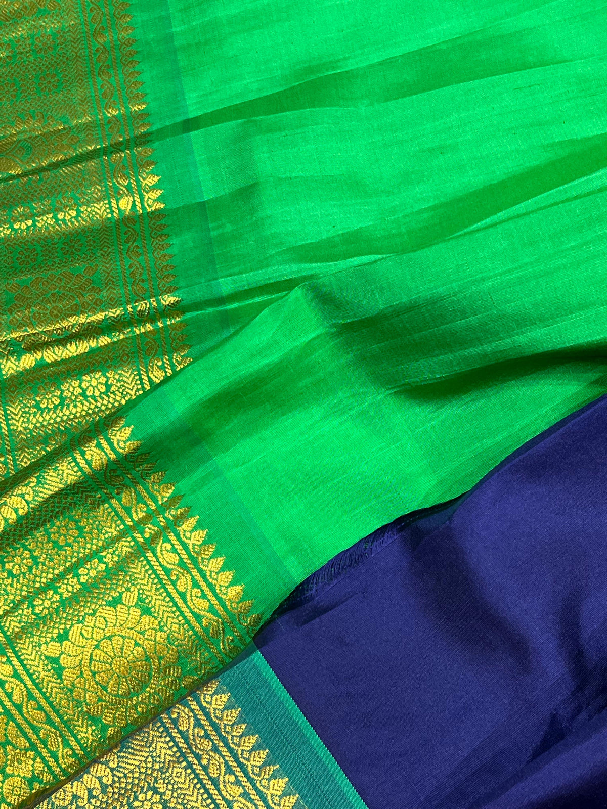 ROYAL BLUE SILK PURE HANDLOOM GADWAL SAREE