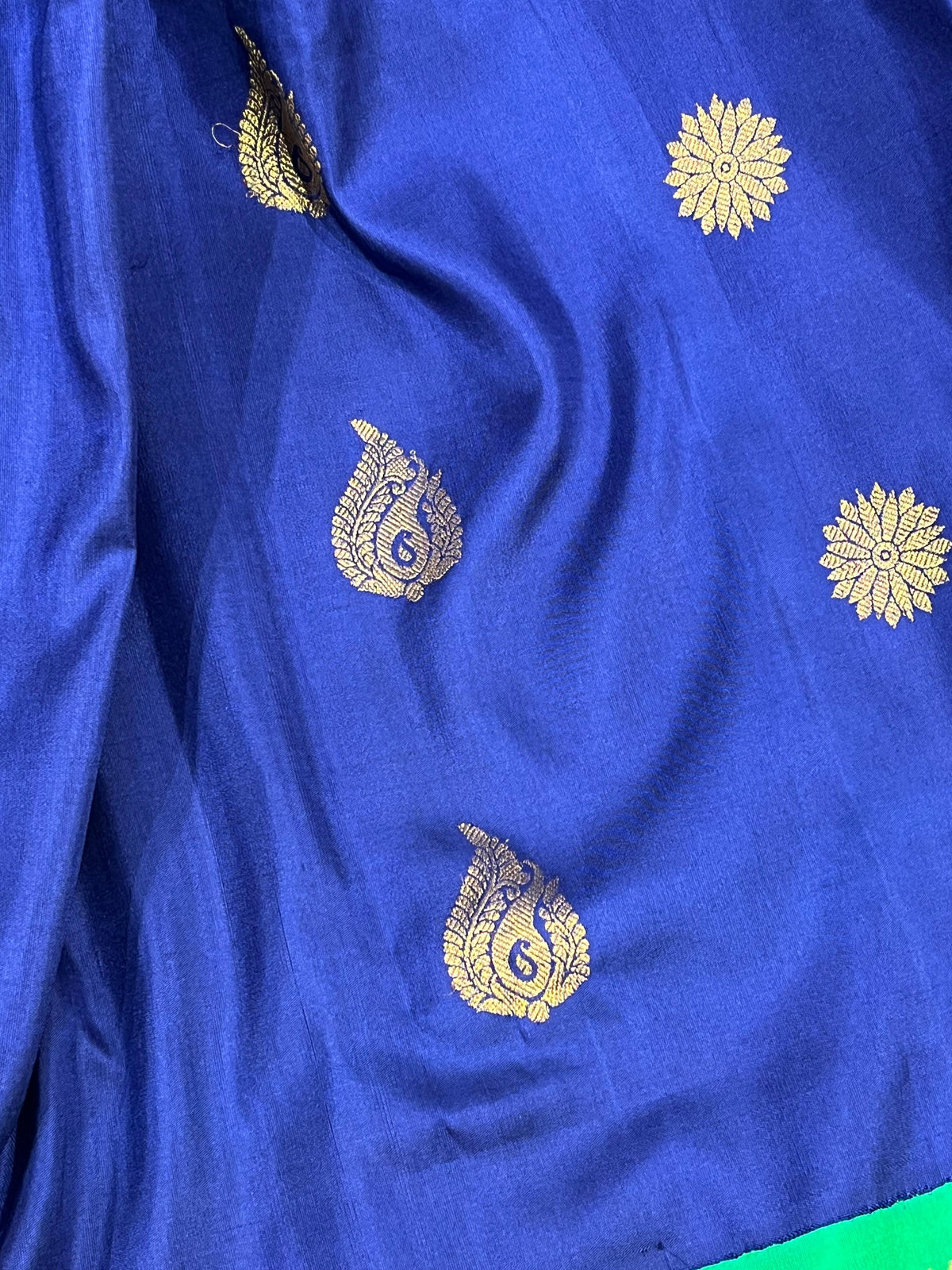 ROYAL BLUE SILK PURE HANDLOOM GADWAL SAREE
