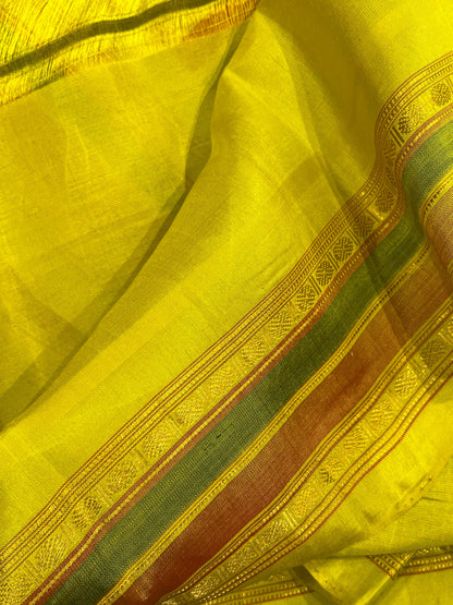 GREEN SICO PURE HANDLOOM GADWAL SAREE