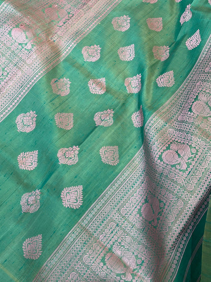 BLUSH PINK SILK PURE HANDLOO GADWAL SAREE