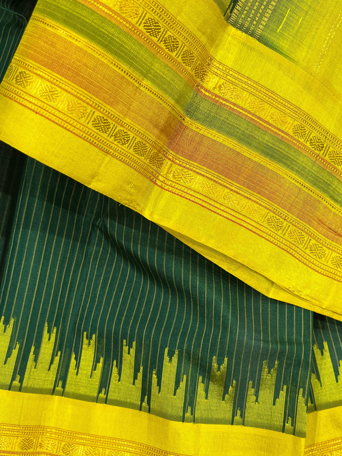 GREEN SICO PURE HANDLOOM GADWAL SAREE
