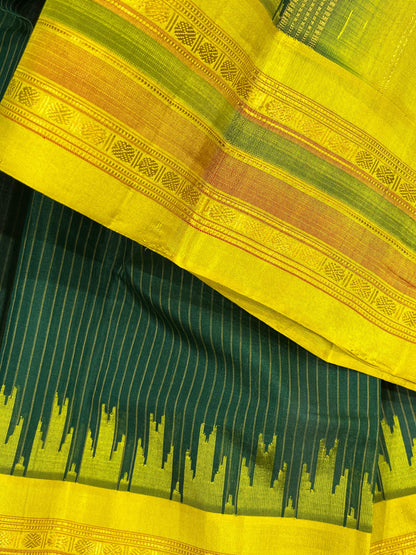 GREEN SICO PURE HANDLOOM GADWAL SAREE