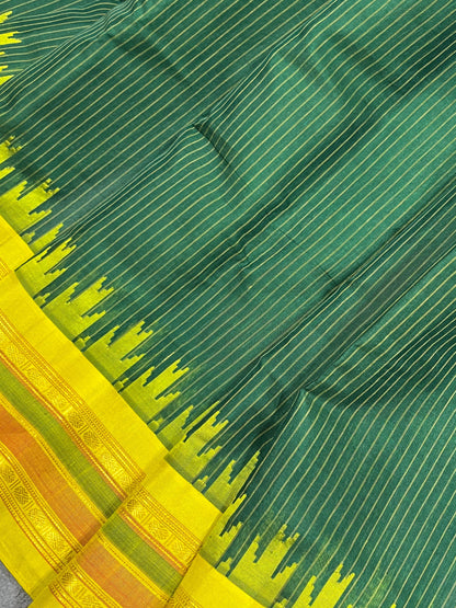 GREEN SICO PURE HANDLOOM GADWAL SAREE
