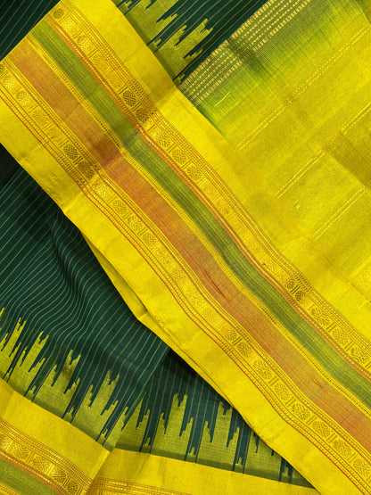 GREEN SICO PURE HANDLOOM GADWAL SAREE
