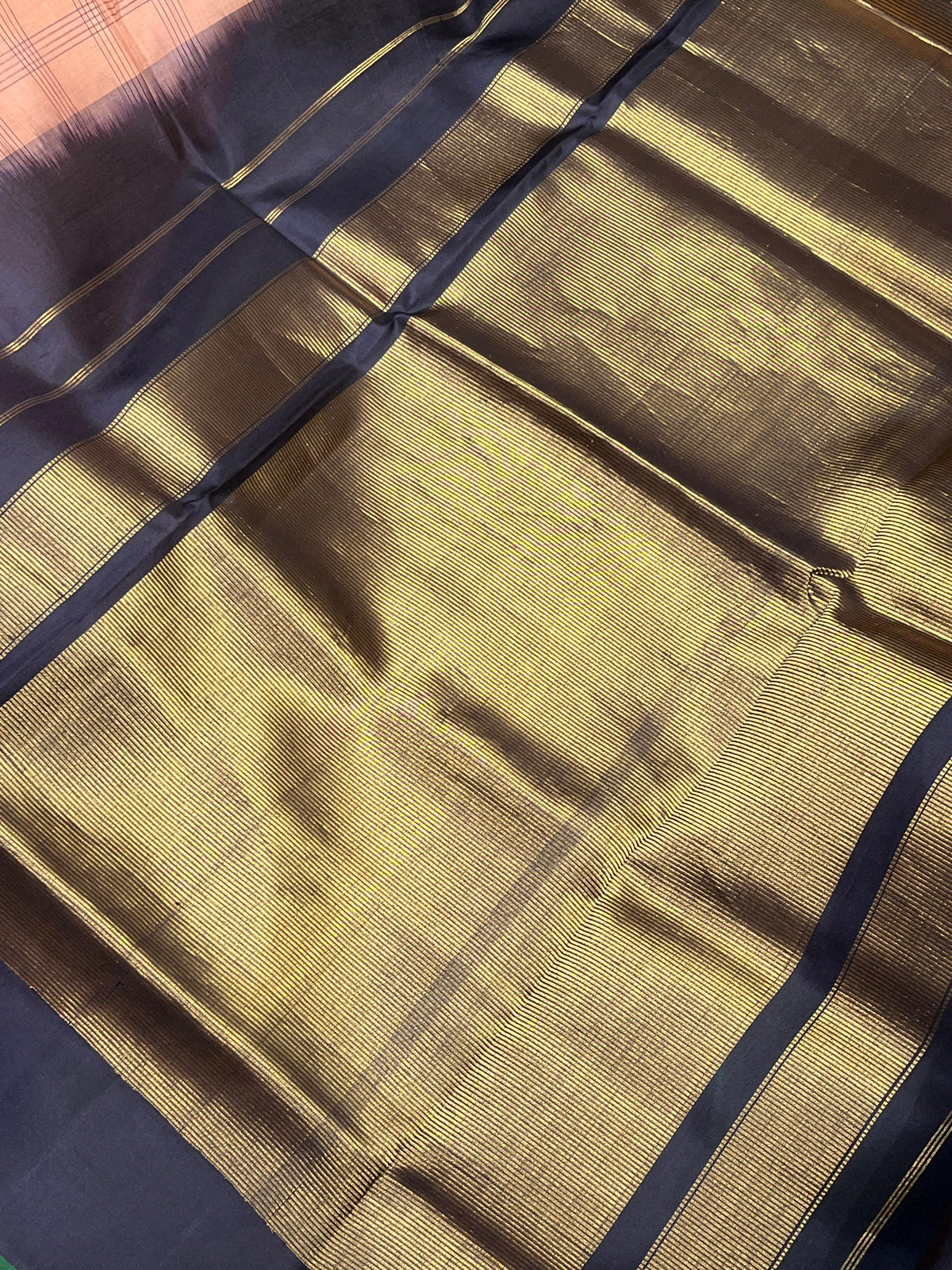 SOFT PEACH SICO PURE HANDLOOM GADWAL SAREE