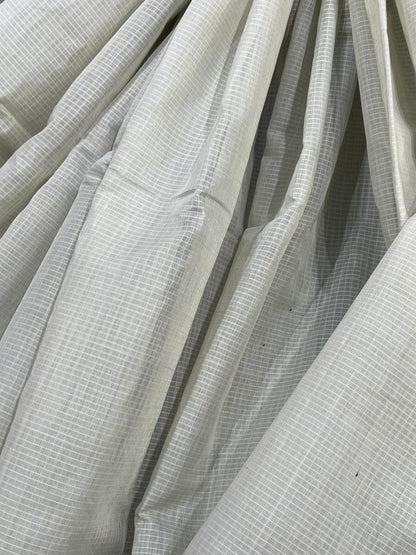 IVORY COTTON PURE HANDLOOM GADWAL SAREE