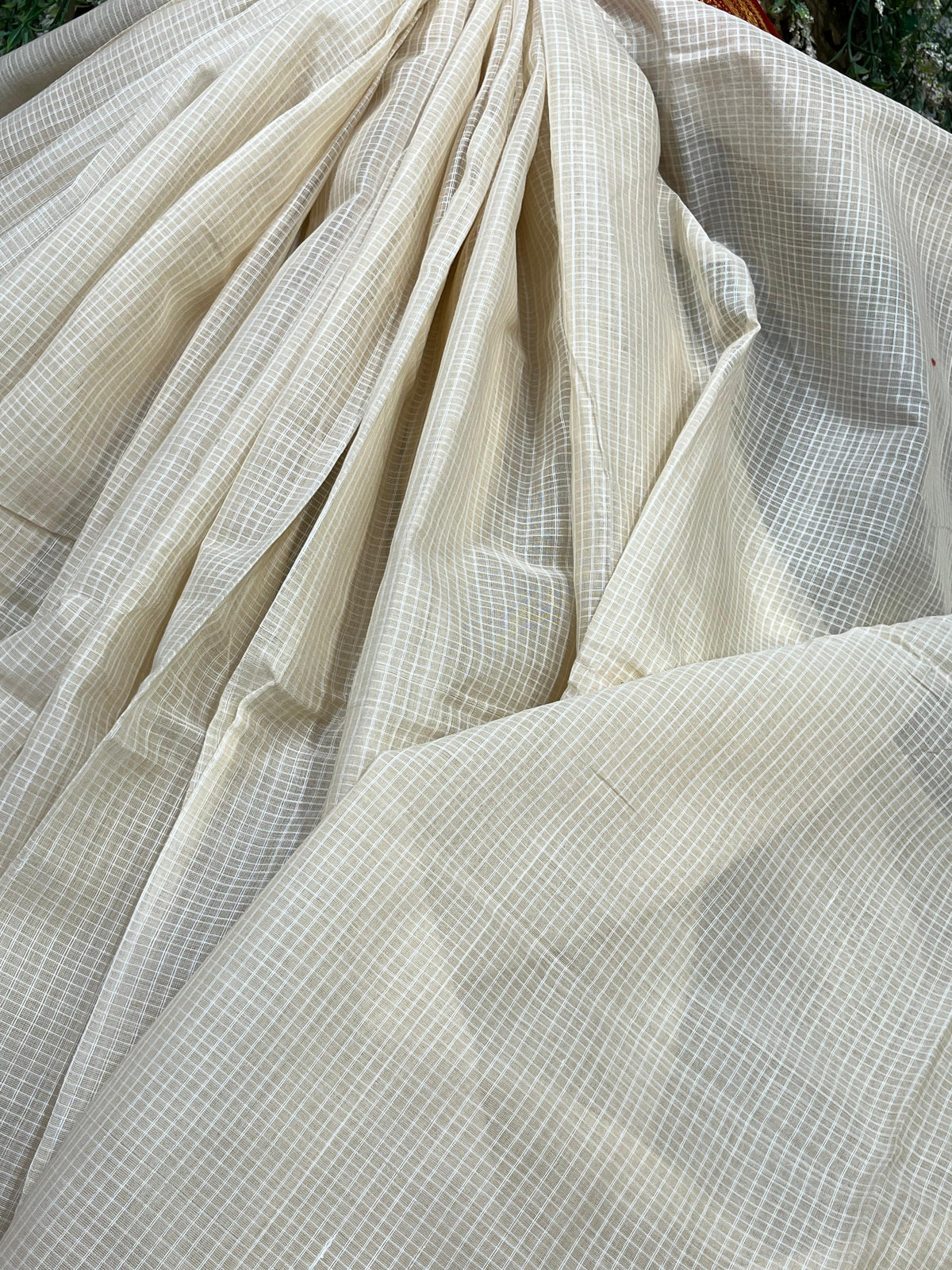 IVORY COTTON PURE HANDLOOM GADWAL SAREE