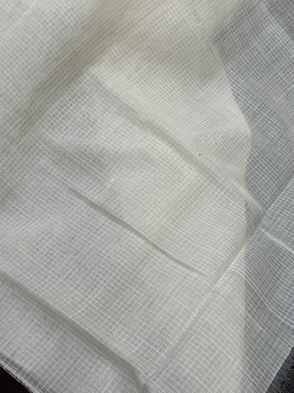 IVORY COTTON PURE HANDLOOM GADWAL SAREE