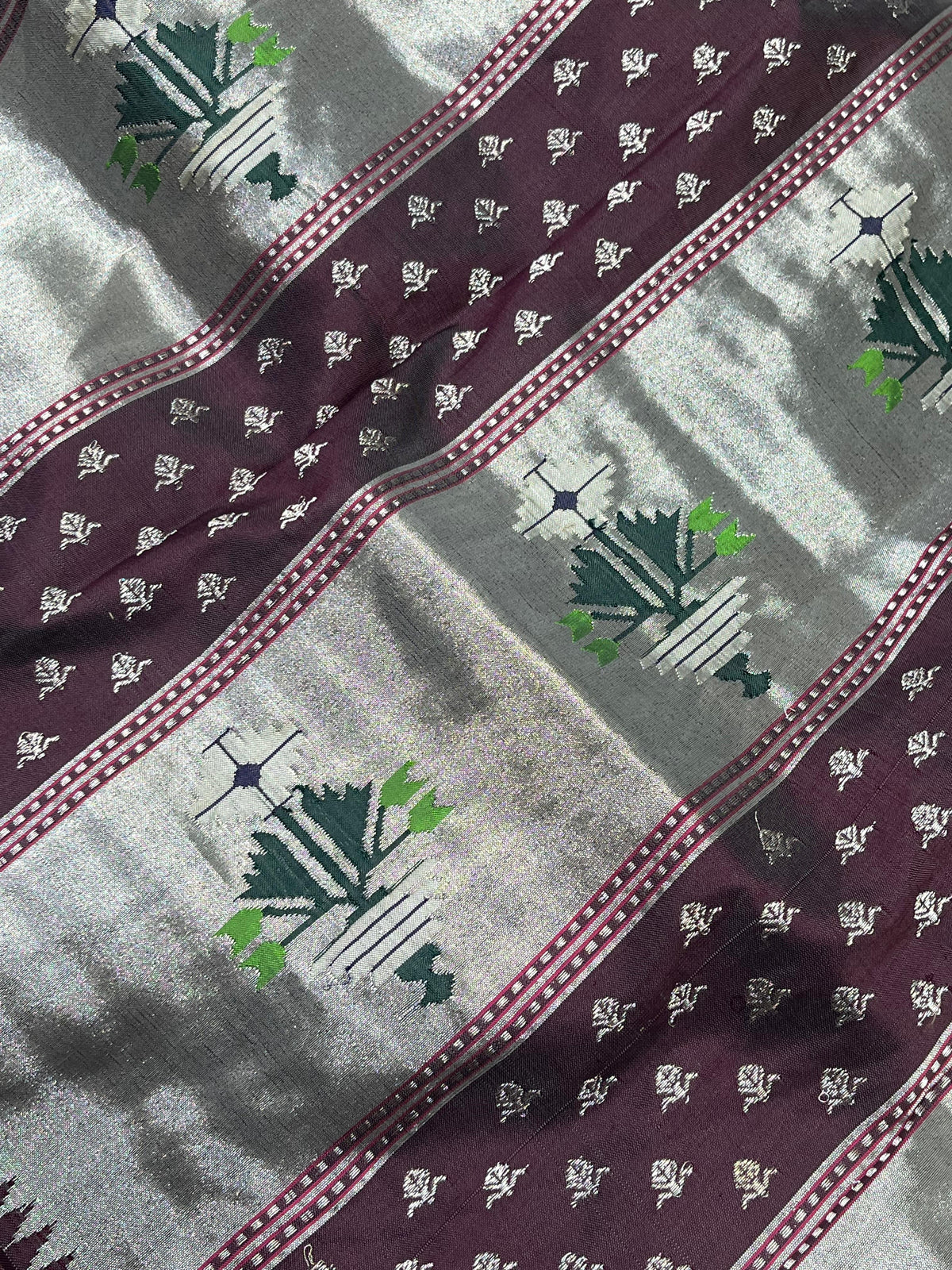 DEEP WINE PURPLE SILK PURE HANDLOOM PAITHANI SAREE