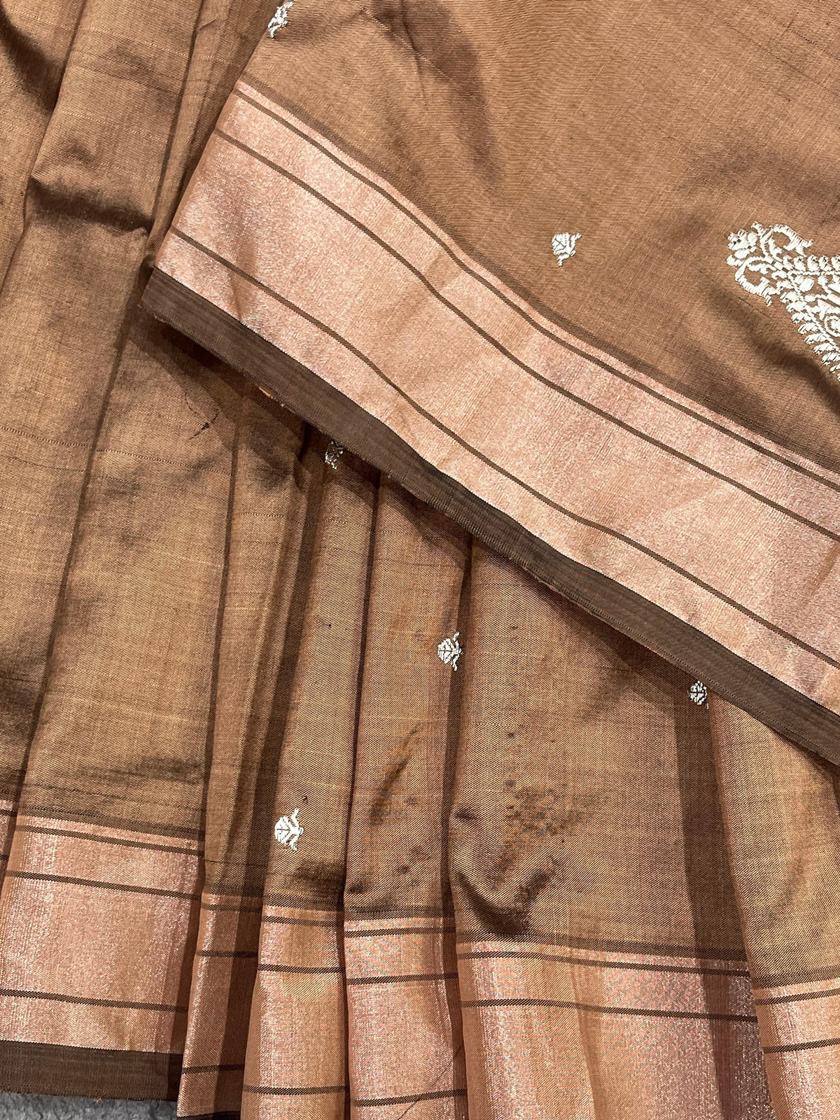 CHOCHLATE BROWN SILK PURE HANDLOOM PAITHANI SAREE