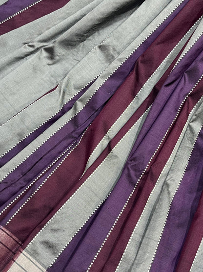 DEEP WINE PURPLE SILK PURE HANDLOOM PAITHANI SAREE