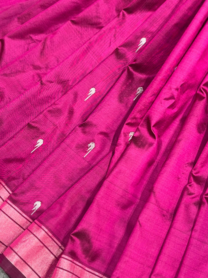 MAGENTA PINK SILK PURE HANDLOOM PAITHANI SAREE