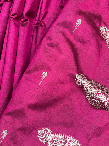MAGENTA PINK SILK PURE HANDLOOM PAITHANI SAREE