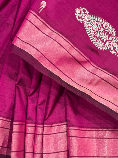 MAGENTA PINK SILK PURE HANDLOOM PAITHANI SAREE
