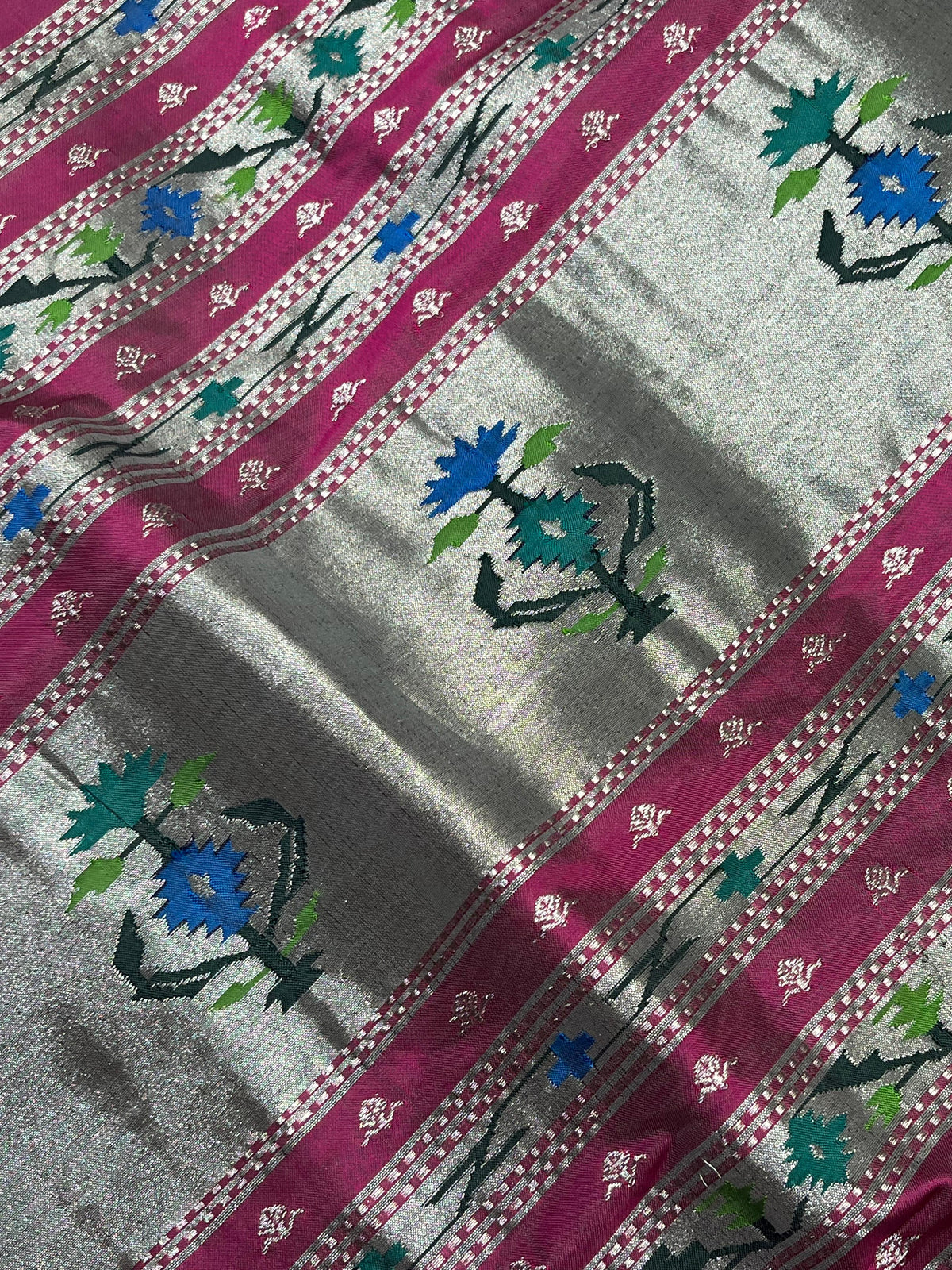 MAGENTA PINK SILK PURE HANDLOOM PAITHANI SAREE