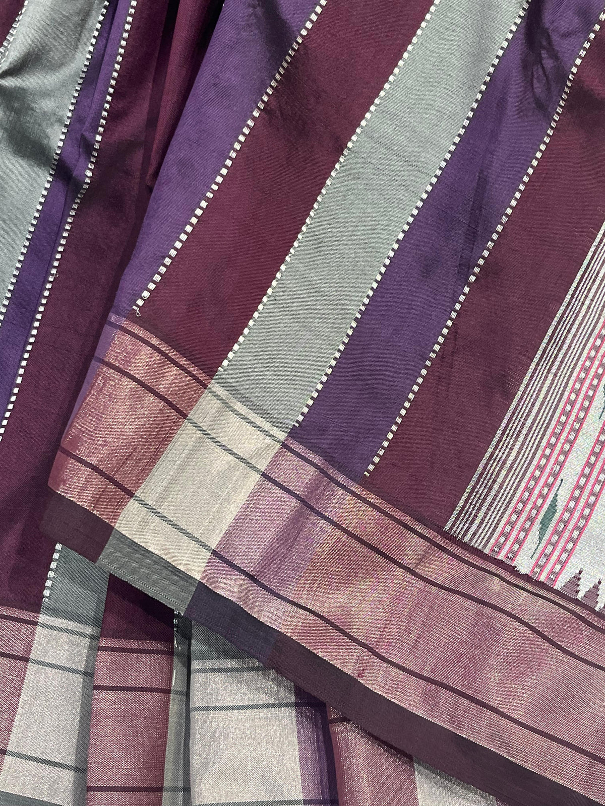 DEEP WINE PURPLE SILK PURE HANDLOOM PAITHANI SAREE