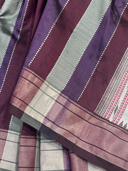 DEEP WINE PURPLE SILK PURE HANDLOOM PAITHANI SAREE