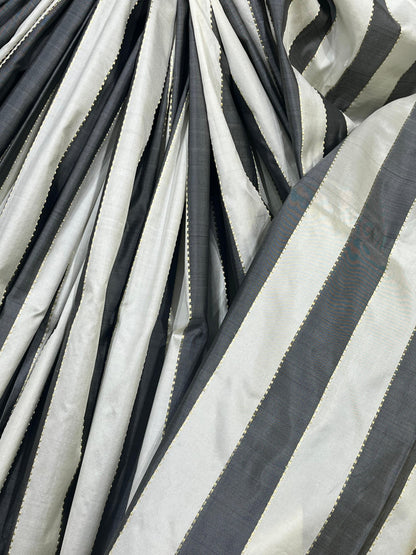 BLACK AND IVORY SILK PURE HANDLOOM PAITHANI SAREE