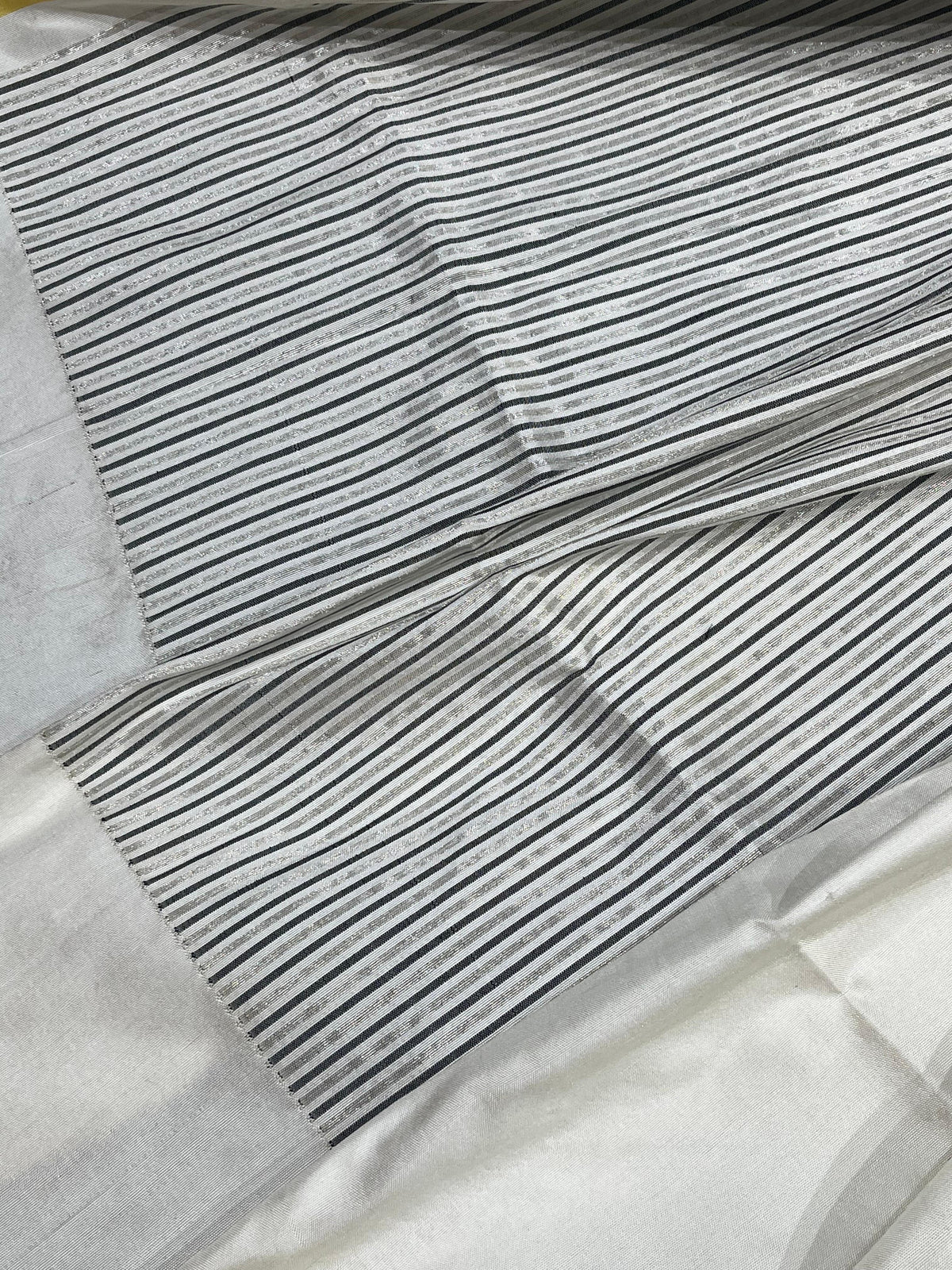 IVORY AND CHARCOAL GREY SILK PURE HANDLOOM PAITHANI SAREE