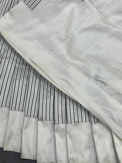 IVORY AND CHARCOAL GREY SILK PURE HANDLOOM PAITHANI SAREE