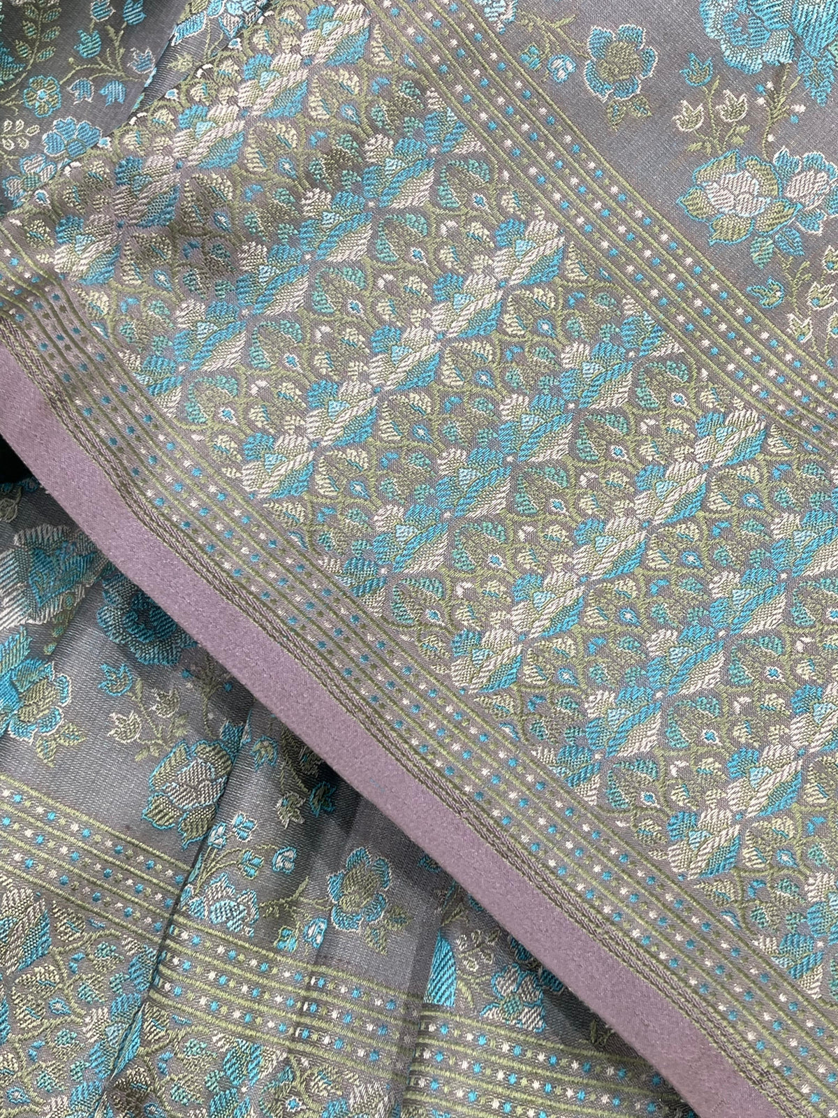 LAVENDER GREY TANCHOI PURE HANDLOOM BANARASI SAREE
