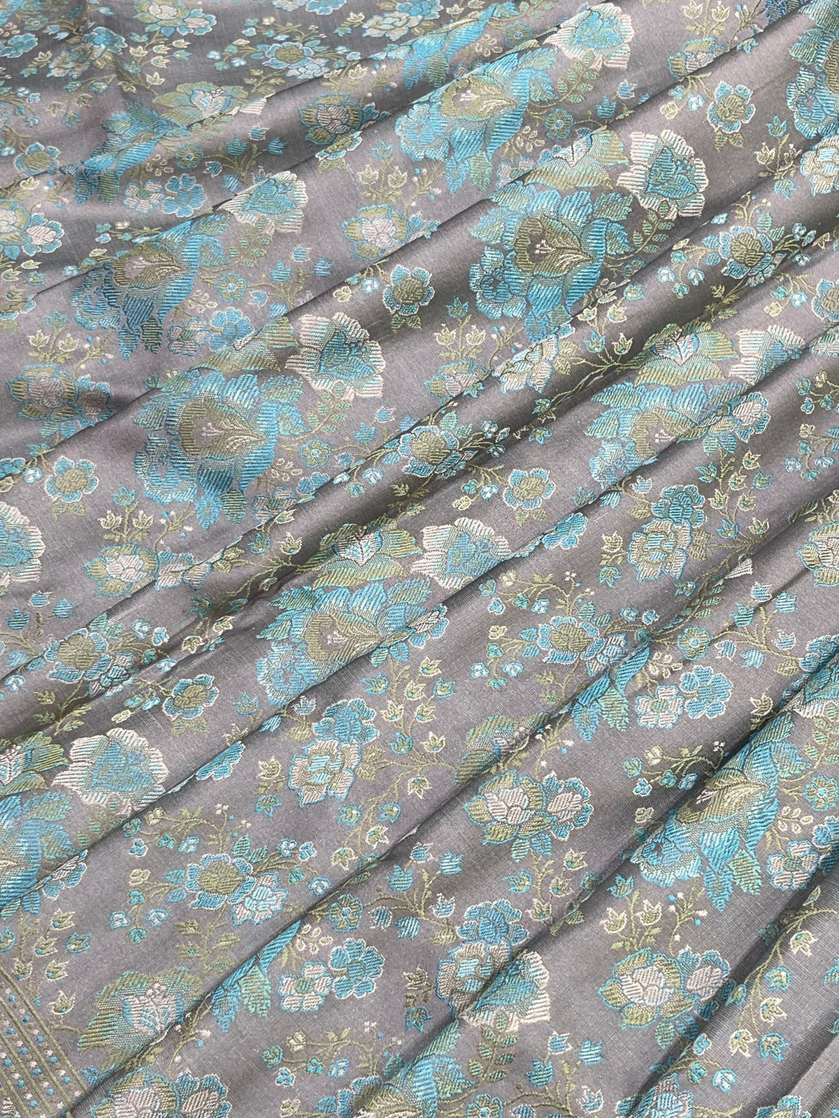 LAVENDER GREY TANCHOI PURE HANDLOOM BANARASI SAREE