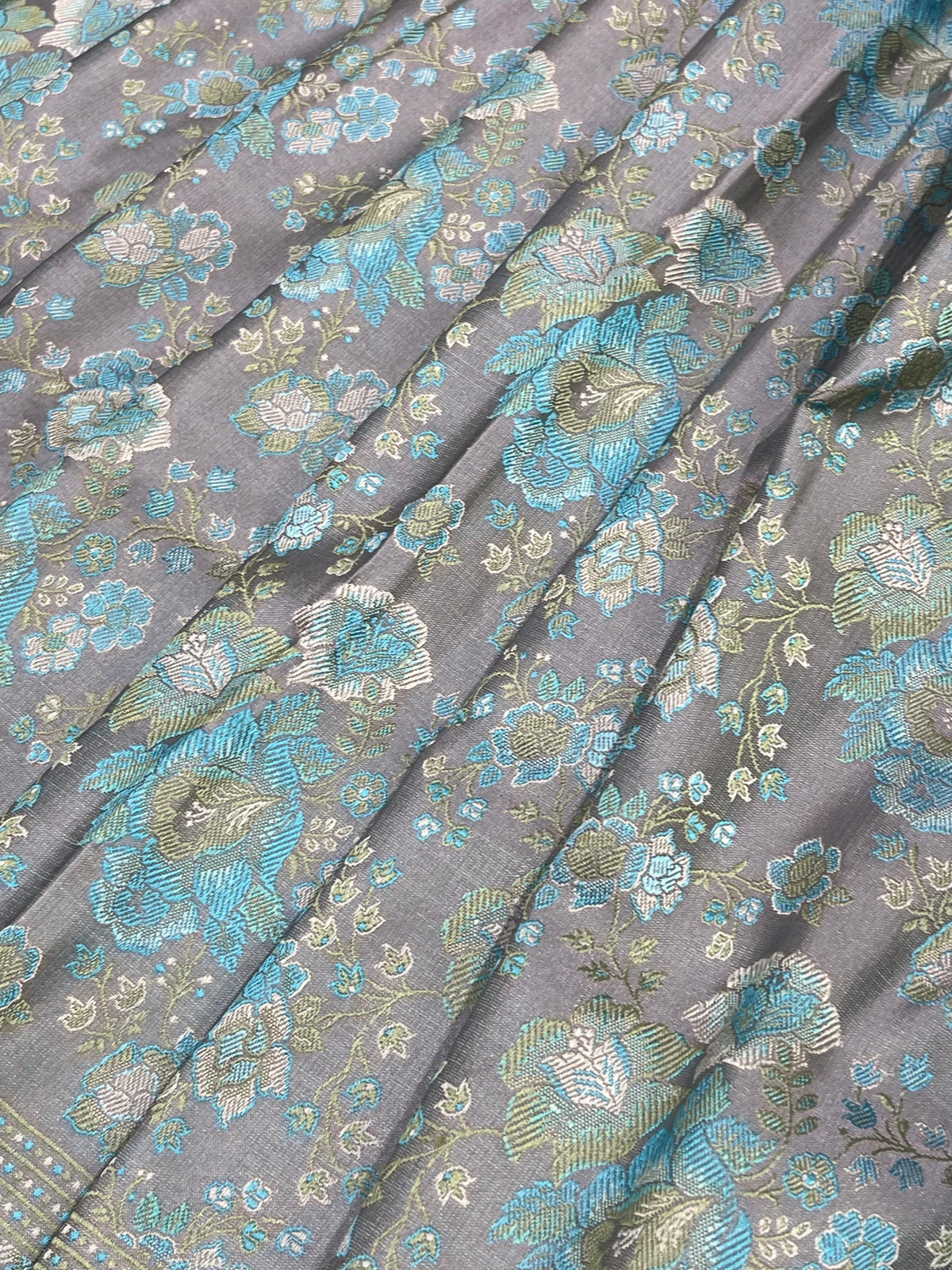 LAVENDER GREY TANCHOI PURE HANDLOOM BANARASI SAREE