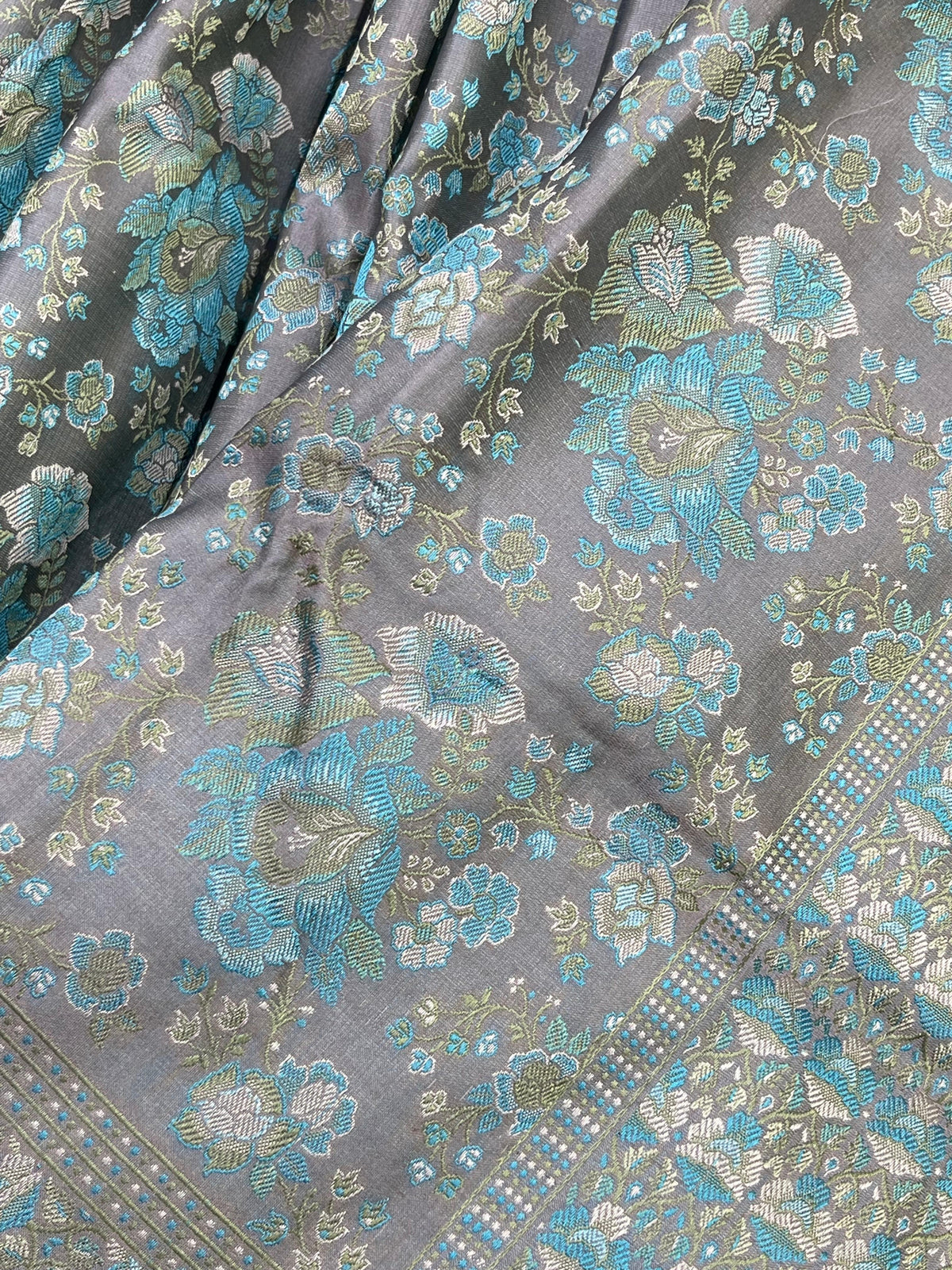 LAVENDER GREY TANCHOI PURE HANDLOOM BANARASI SAREE