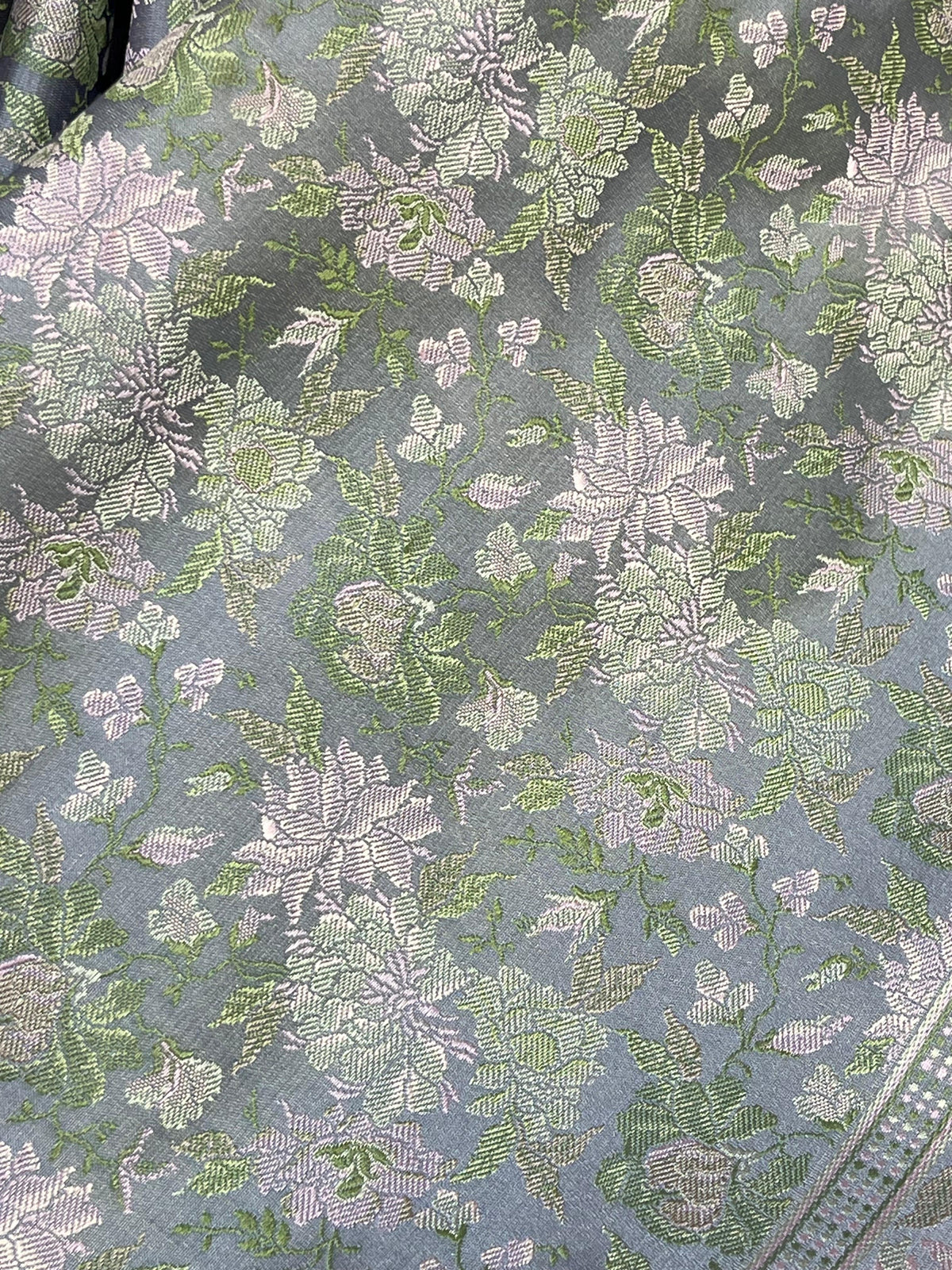 PASTEL POWDER BLUE TANCHOI PURE HANDLOOM BANARASI SAREE