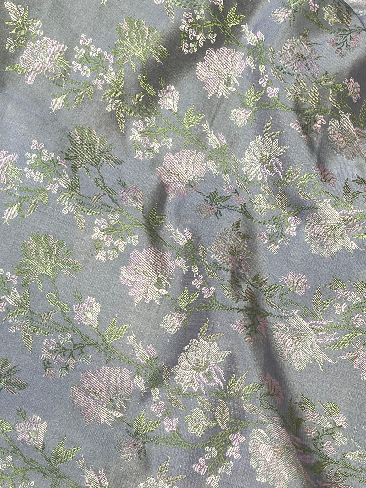 PASTEL POWDER BLUE TANCHOI PURE HANDLOOM BANARASI SAREE