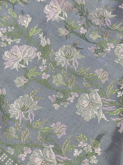 PASTEL POWDER BLUE TANCHOI PURE HANDLOOM BANARASI SAREE