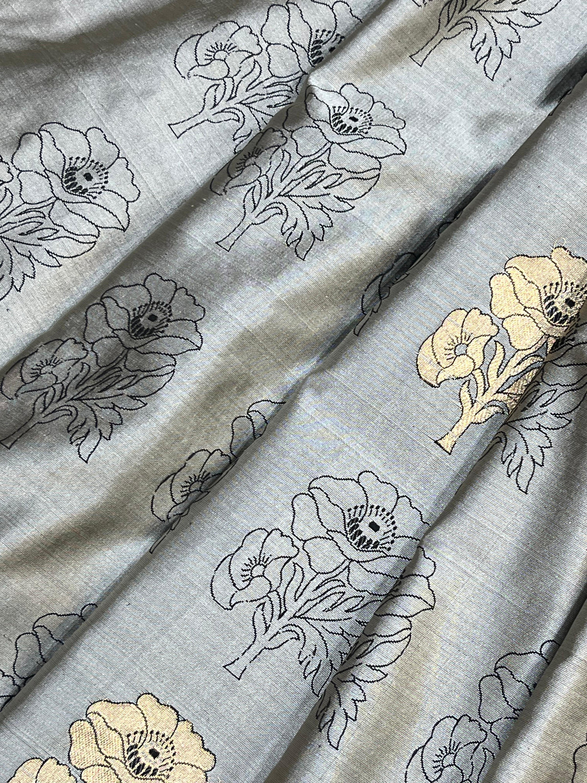 GREY TANCHOI PURE HANDLOOM BANARASI SAREE