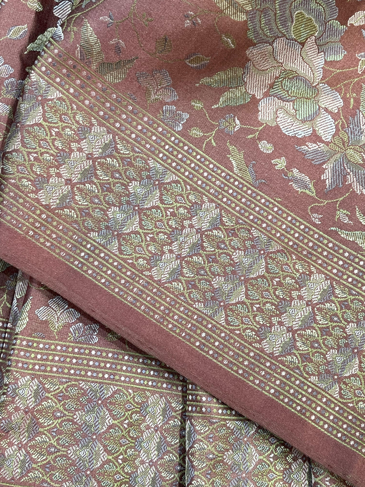 DUSTY ROSE PINK TANCHOI PURE HANDLOOM BANARASI SAREE
