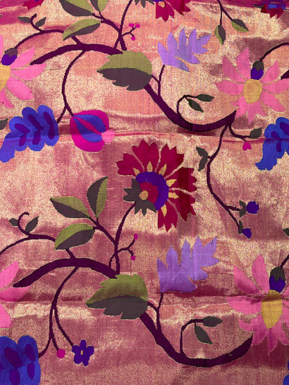MAGENTA PINK SILK PURE HANDLOOM PAITHANI DUPATTA