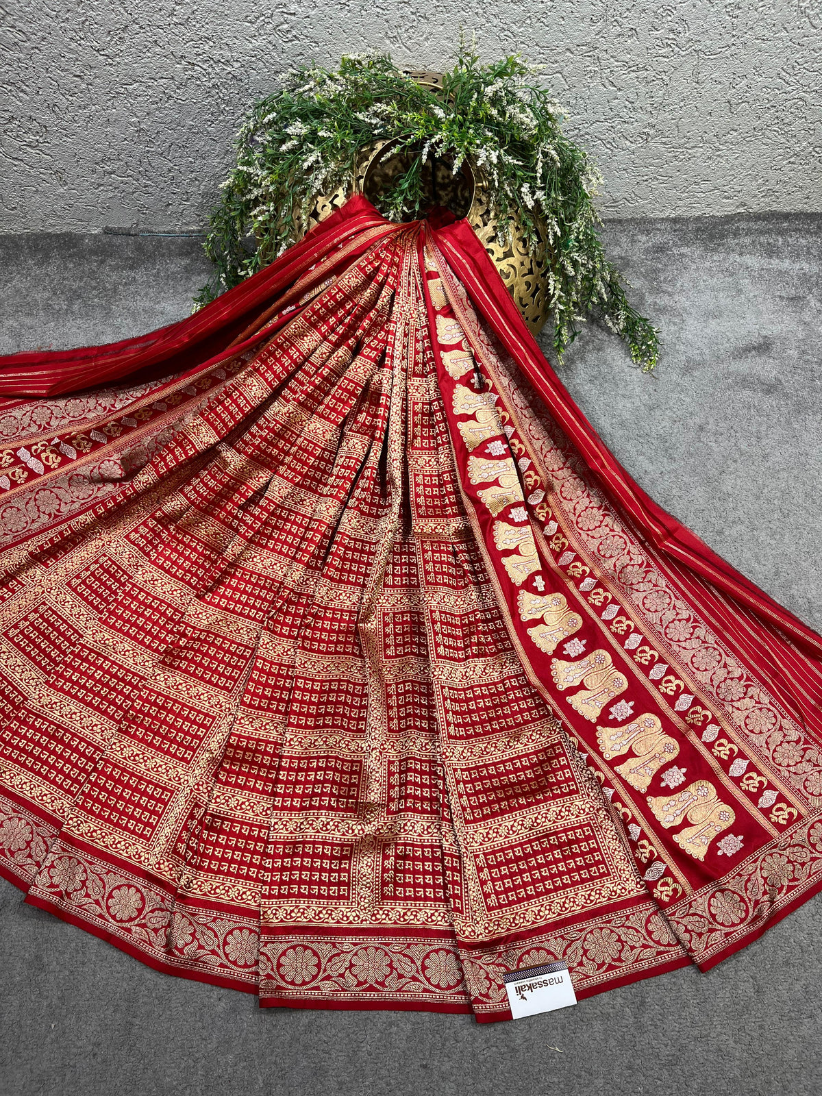 RED SILK PURE HANDLOOM BANARASI DUPATTA