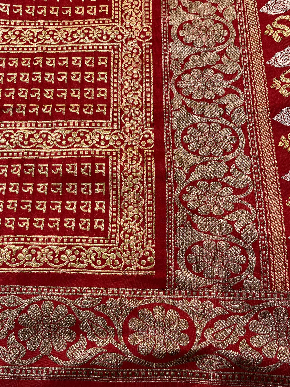 RED SILK PURE HANDLOOM BANARASI DUPATTA
