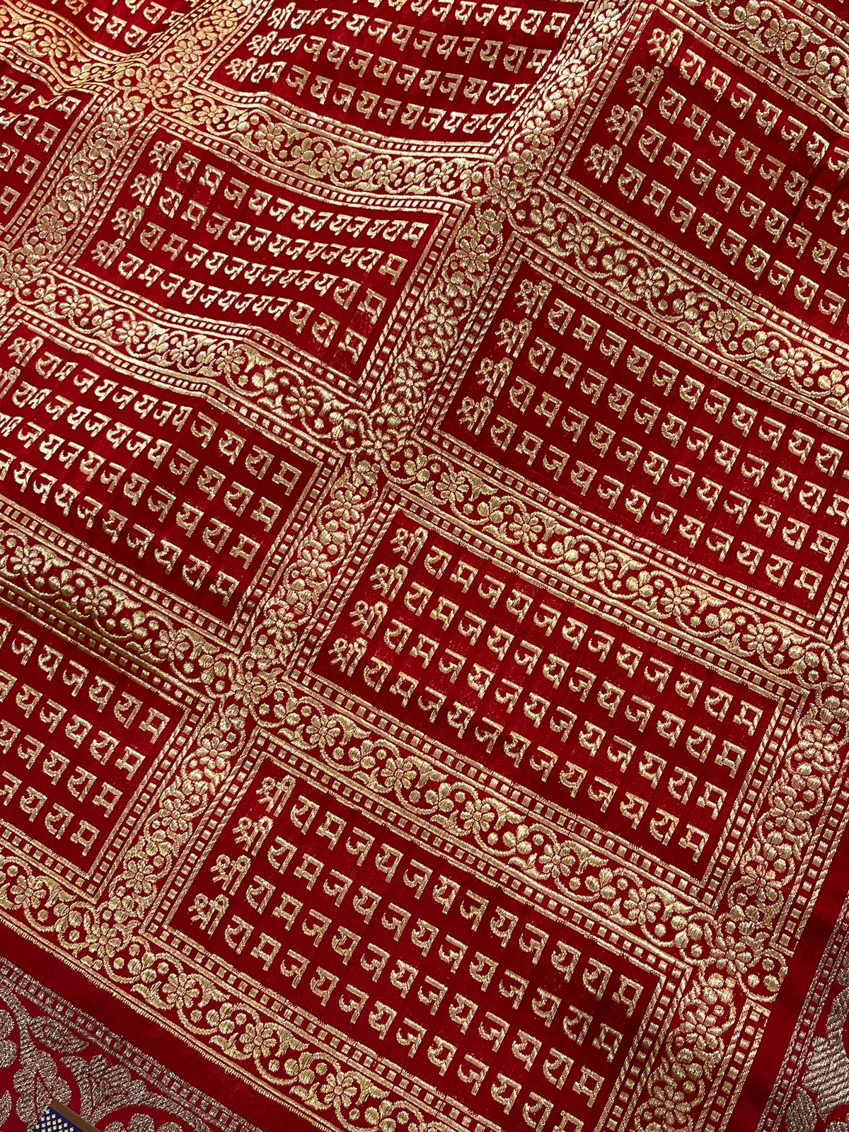 RED SILK PURE HANDLOOM BANARASI DUPATTA
