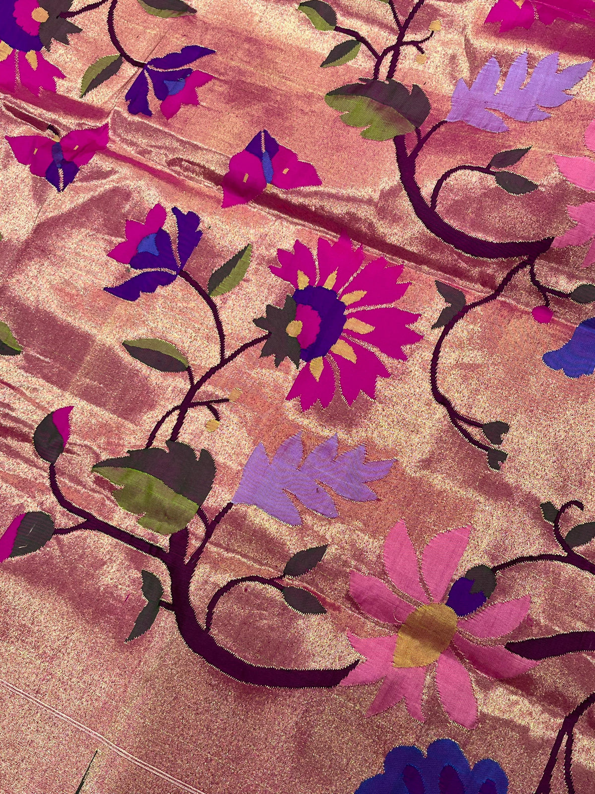 MAGENTA PINK SILK PURE HANDLOOM PAITHANI DUPATTA