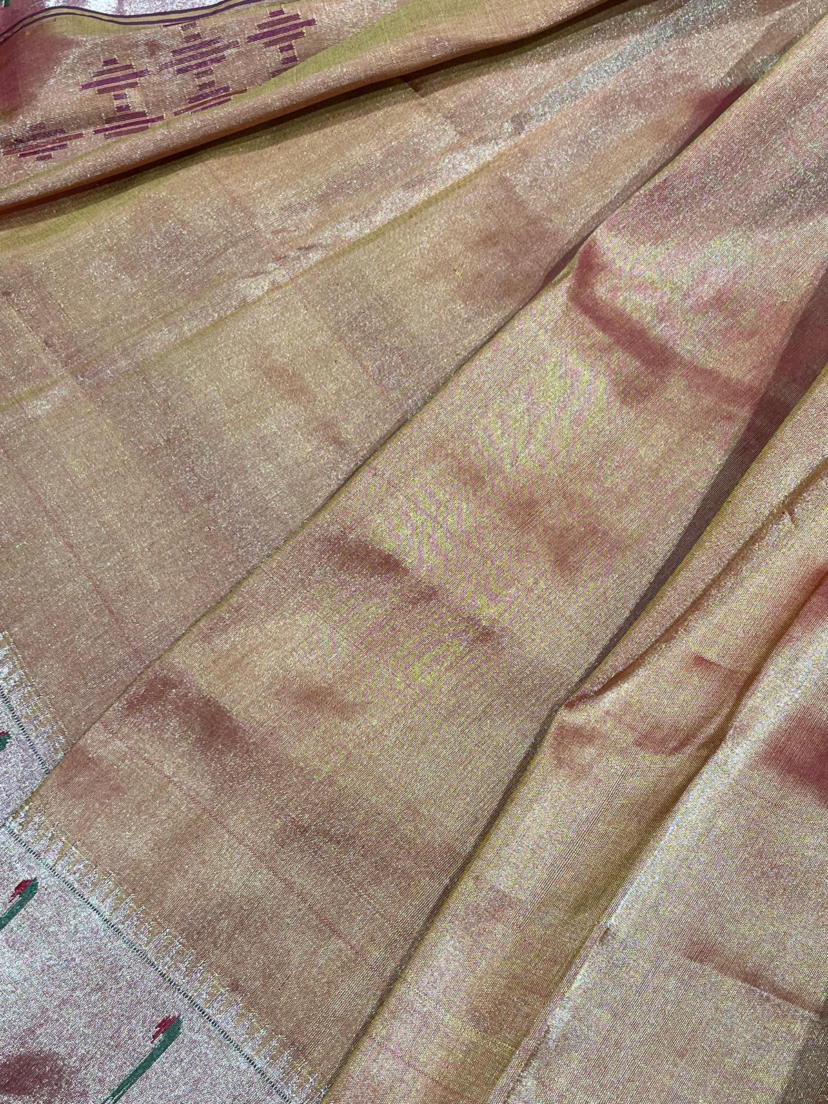ANTIQUE GOLD SILK PURE HANDLOOM PAITHANI DUPATTA