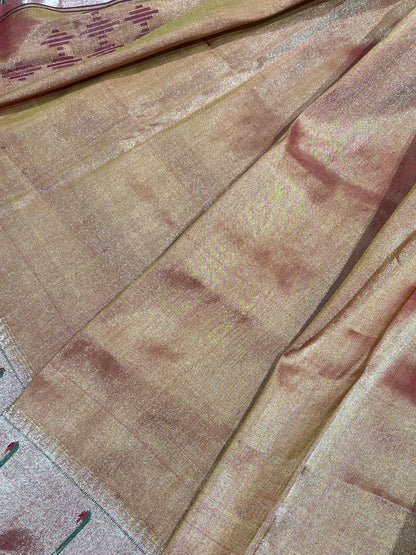 ANTIQUE GOLD SILK PURE HANDLOOM PAITHANI DUPATTA