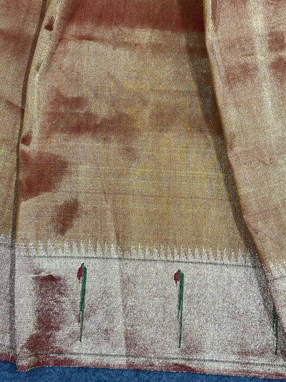 ANTIQUE GOLD SILK PURE HANDLOOM PAITHANI DUPATTA