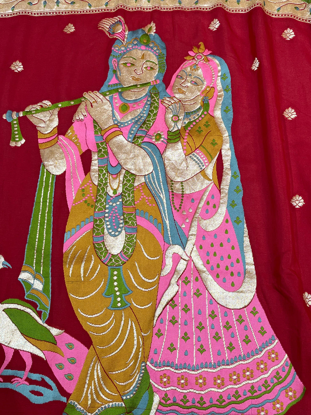 DEEP RED PURE HANDLOOM BANARASI DUPATTA