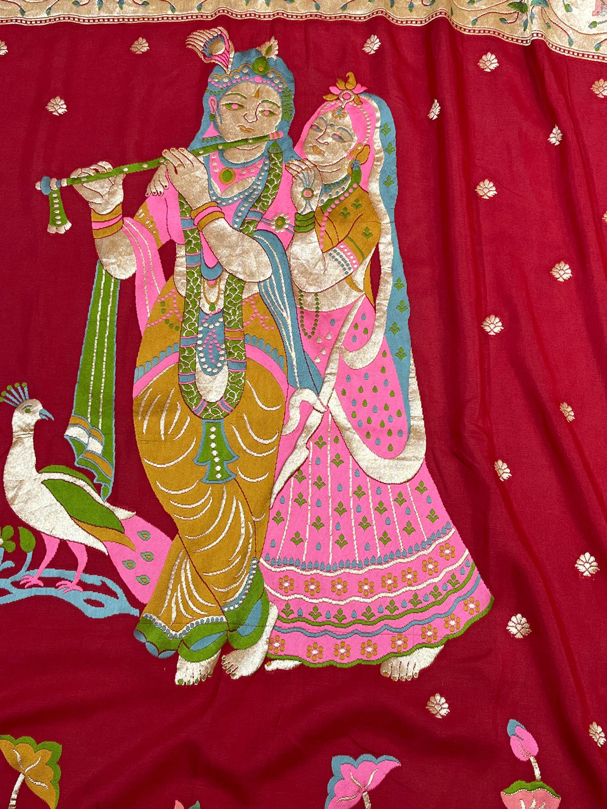 DEEP RED PURE HANDLOOM BANARASI DUPATTA