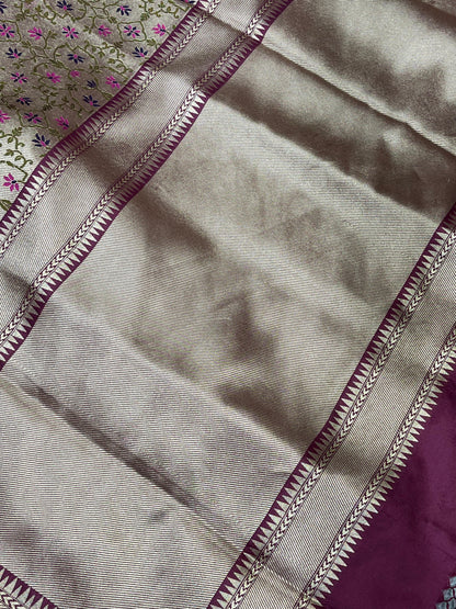 IVORY BEIGE SILK PURE HANDLOOM BANARASI SAREE