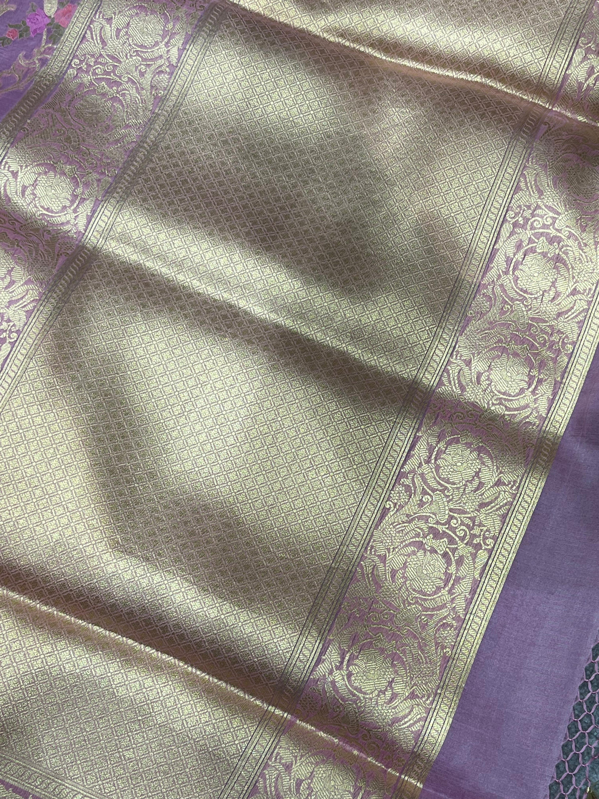 MAUVE PURPLE KORA PURE HANDLOOM BANARASI SAREE