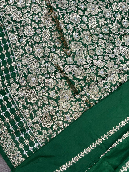 GREEN SILK PURE HANDLOOM BANARASI SAREE