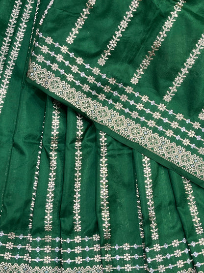 GREEN SILK PURE HANDLOOM BANARASI SAREE