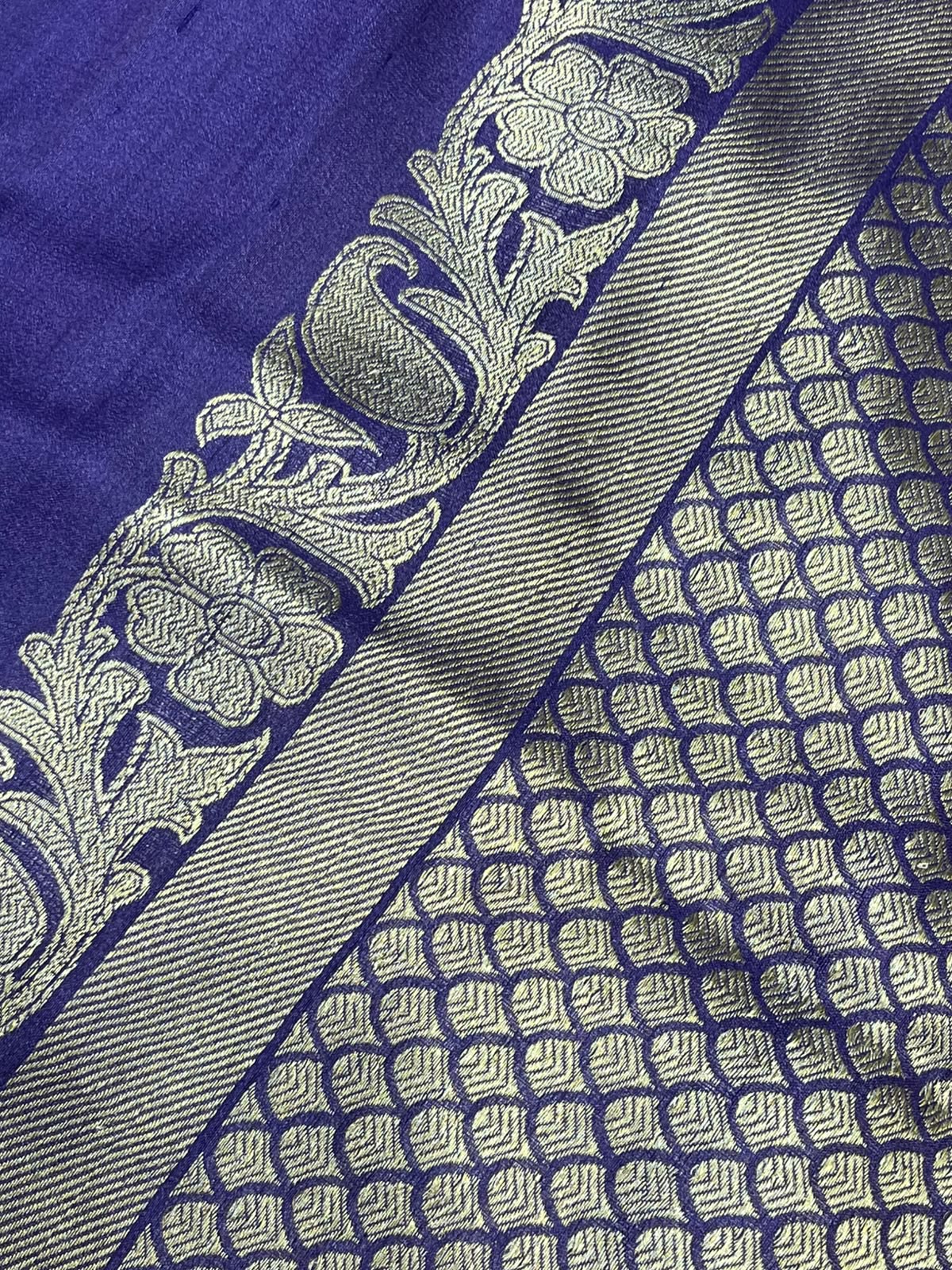 ROYAL PURPLE TASSAR GEORGETTE PURE HANDLOOM BANARASI SAREE