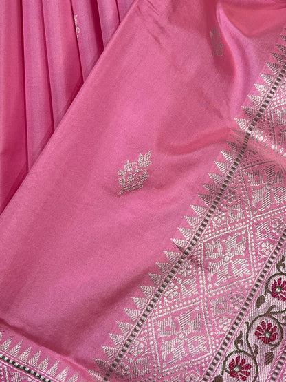 PINK SILK PURE HANDLOOM BANARASI SAREE