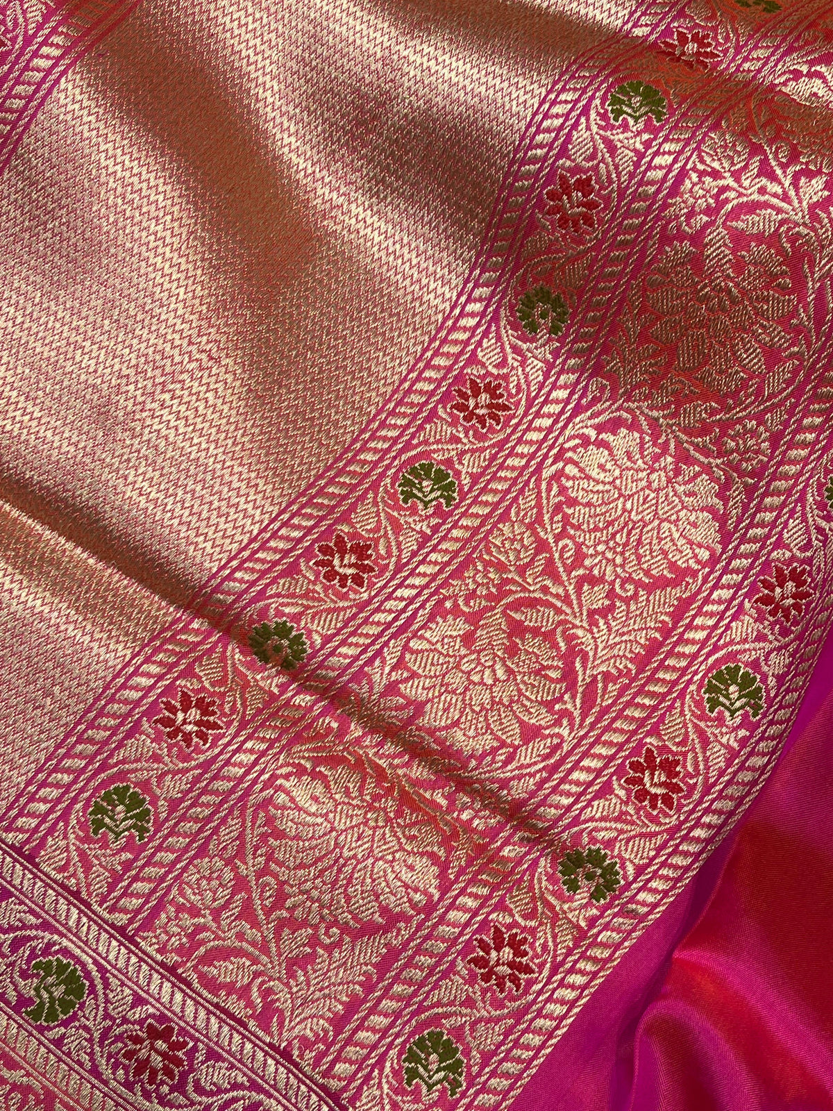 PEACH PINK SILK PURE HANDLOOM BANARASI SAREE